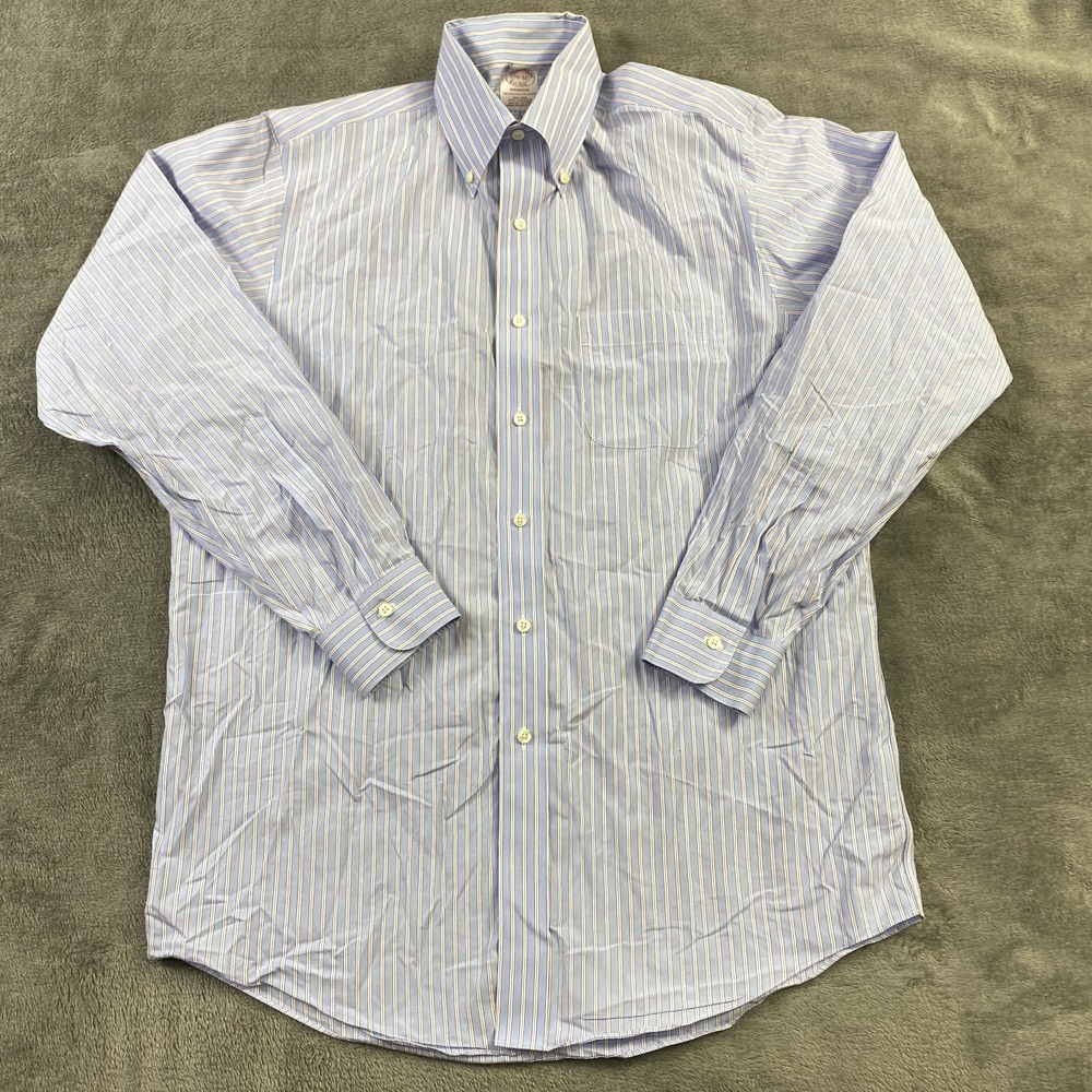 Brooks Brothers Shirt Mens 15.5 34 100% American Supima Cotton Buttton Up‎ Dress